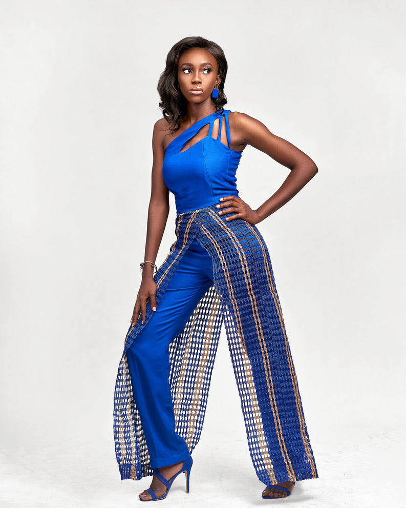 Shinne's Blue Asooke Jumpsuit - SHINNE