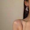 Light luxury, high-end, super long pearl tassel earrings - SHINNE