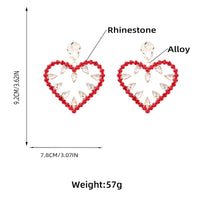 full-diamond love-shaped earrings for women, exaggerated earrings super claw chain dinner earrings - SHINNE