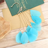 Hot-selling earrings super fairy exaggerated bohemian feather tassel long earrings for women - SHINNE